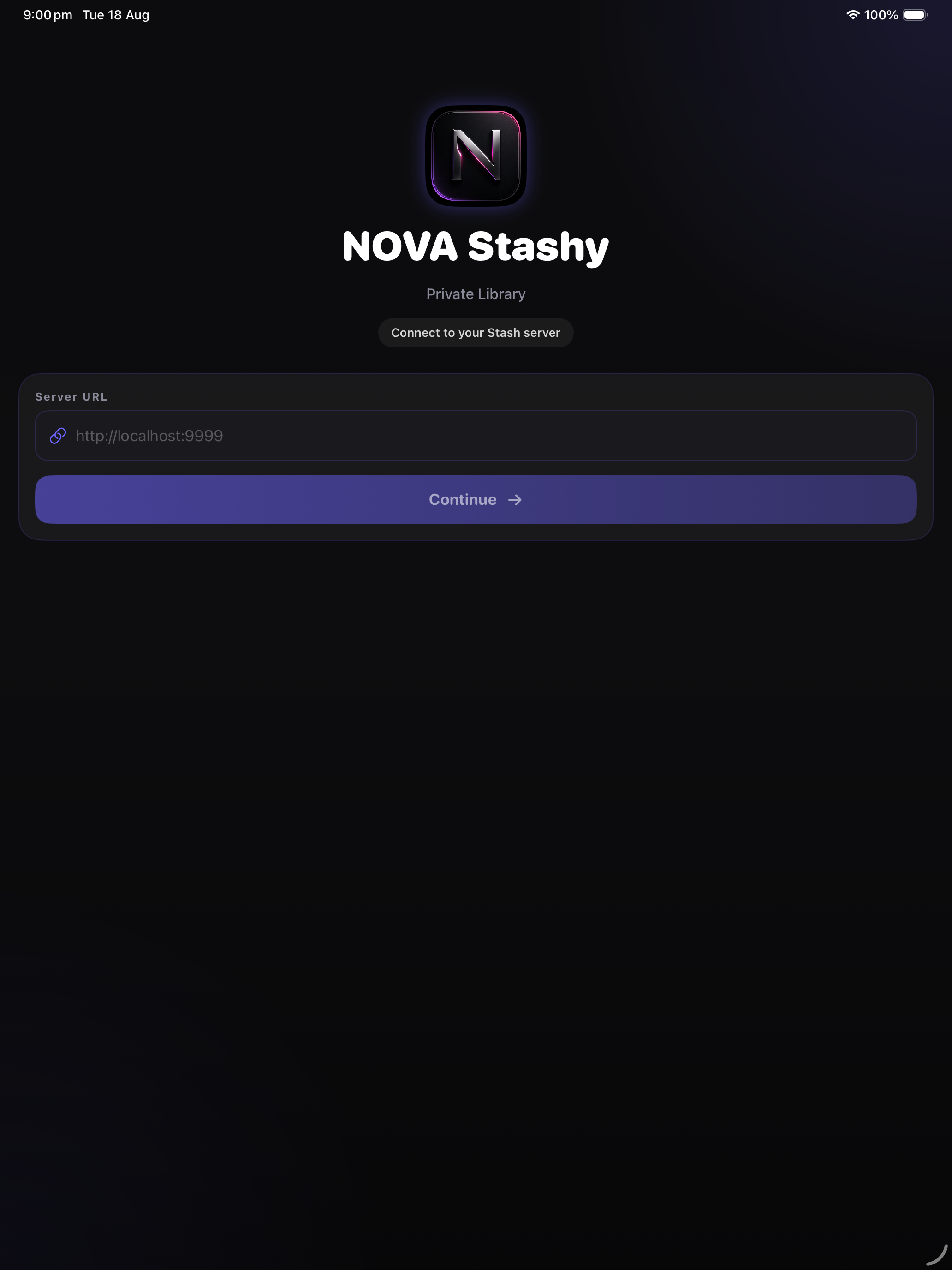 iPad connect screen
