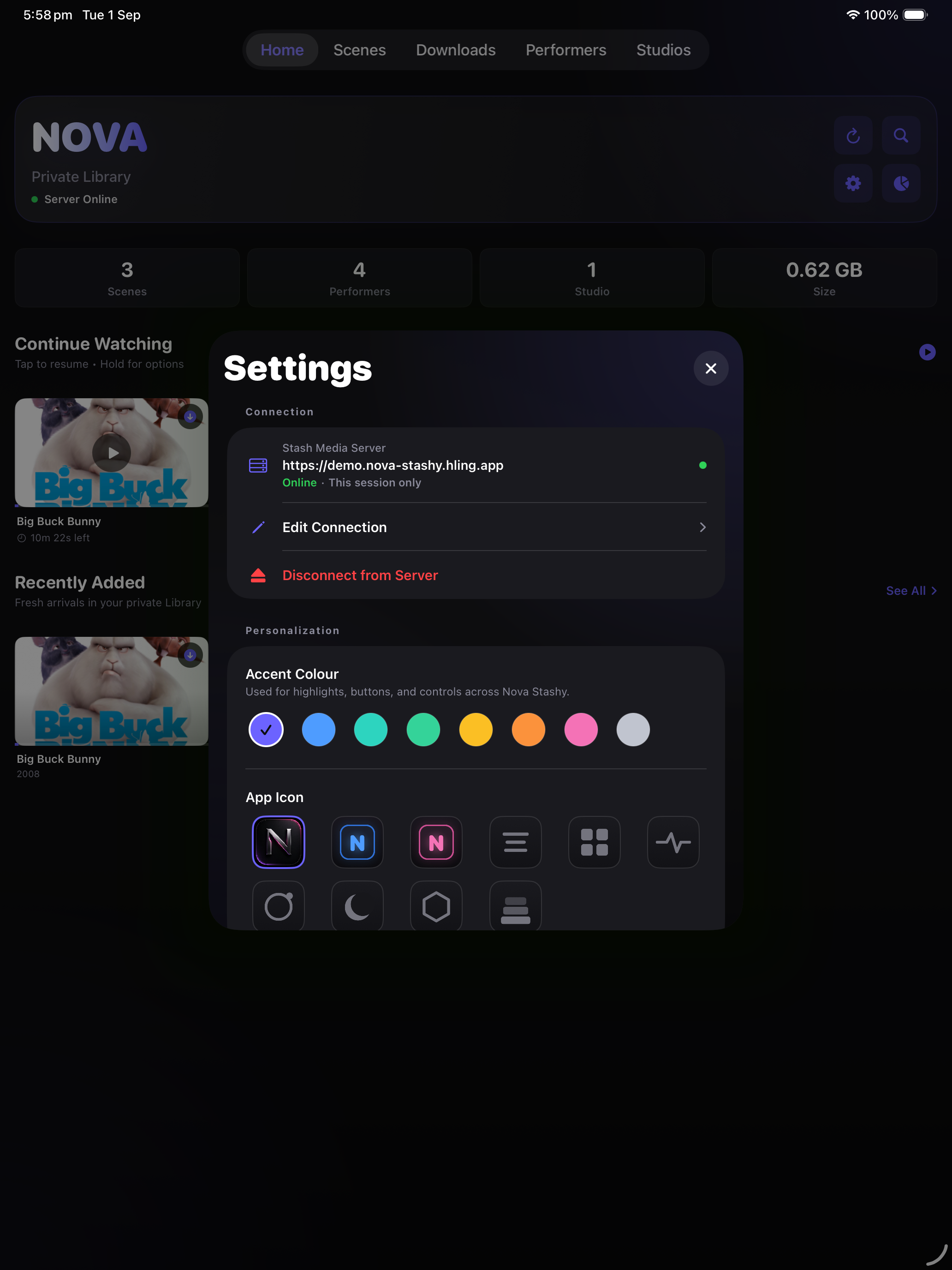 iPad Settings with accent colours, app icons, and Face ID